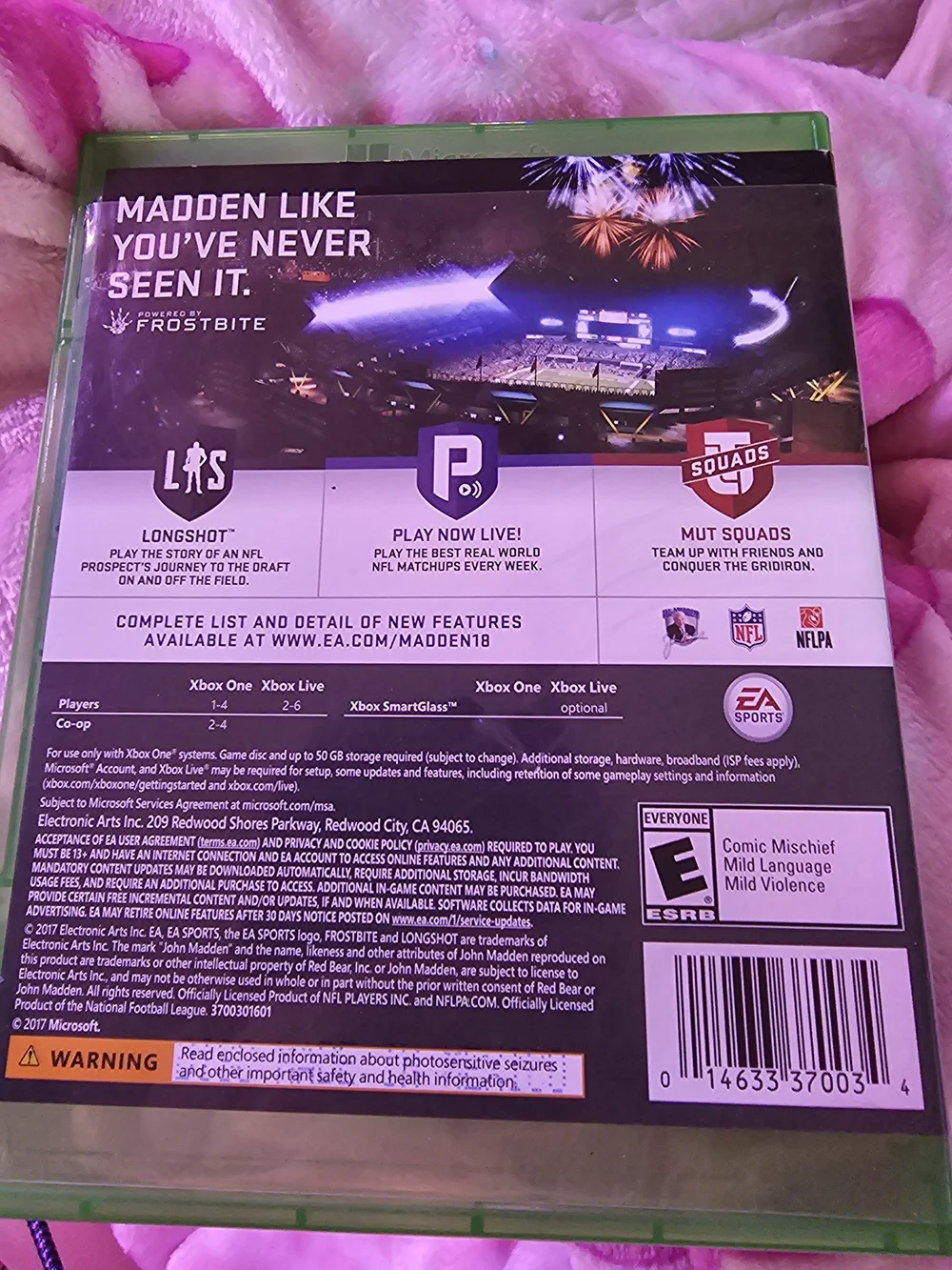 Madden NFL 18 for Xbox One Lightly Used Retail $22